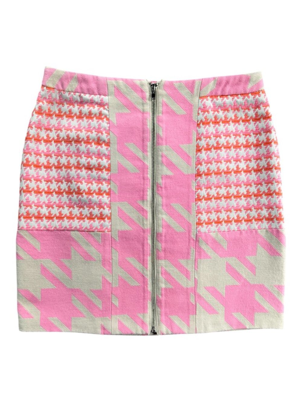 Timo Weiland Mini Skirt Pink Beige Houndstooth Women's Size 4